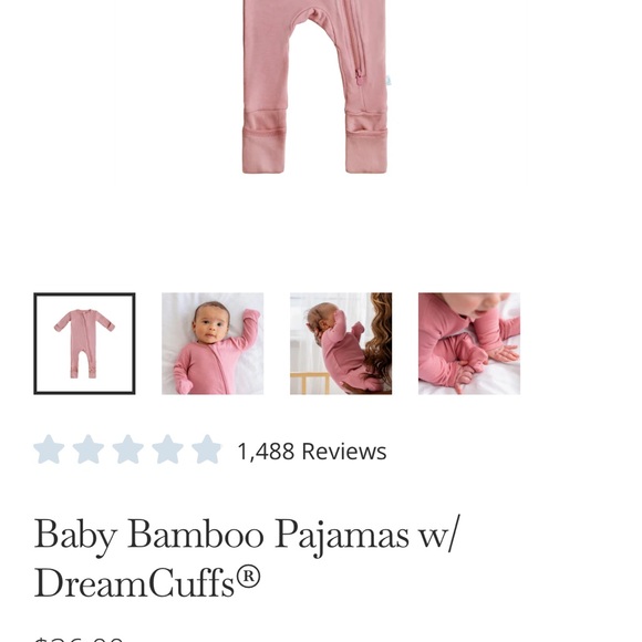 Dreamland Baby Bamboo Pajamas w/cuffs. Size 6-9 months - Picture 4 of 4